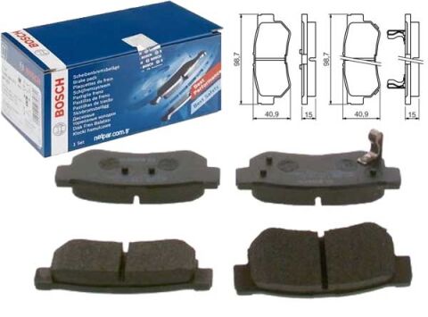 Hyundai Elantra 1.6 2006-2011 Bosch Arka Balata NETPAR23543 (16GM-G4FC)