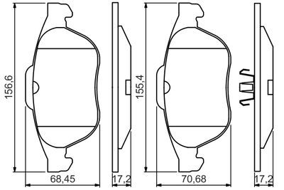 Renault Scenic 2 1.5dCi 2003-2009 Bosch Ön Balata 23245 NETPAR2831 (F9Q)