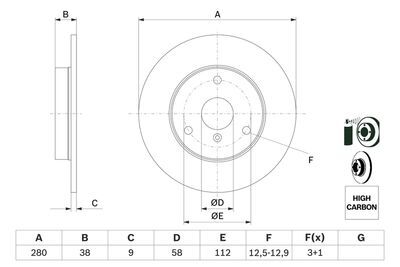 Smart Fortwo 0.7 2004-2007 Bosch Arka Disk 2 Adet