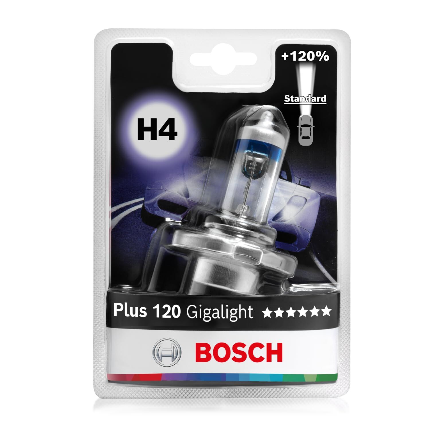 Bosch H4 Plus 120 Gigalight  Far Ampülü TEKLİ PAKET