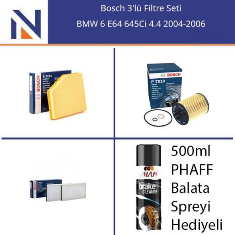 BMW 6 E64 645Ci 4.4 2004-2006 Bosch 3'lü Filtre Seti