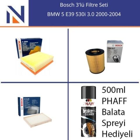 BMW 5 E39 530i 3.0 2000-2004 Bosch 3'lü Filtre Seti