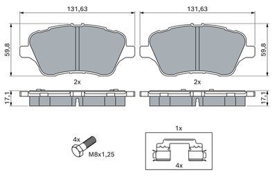 Ford B-Max 1.0 2012-2018 Bosch Ön Balata NETPAR25134