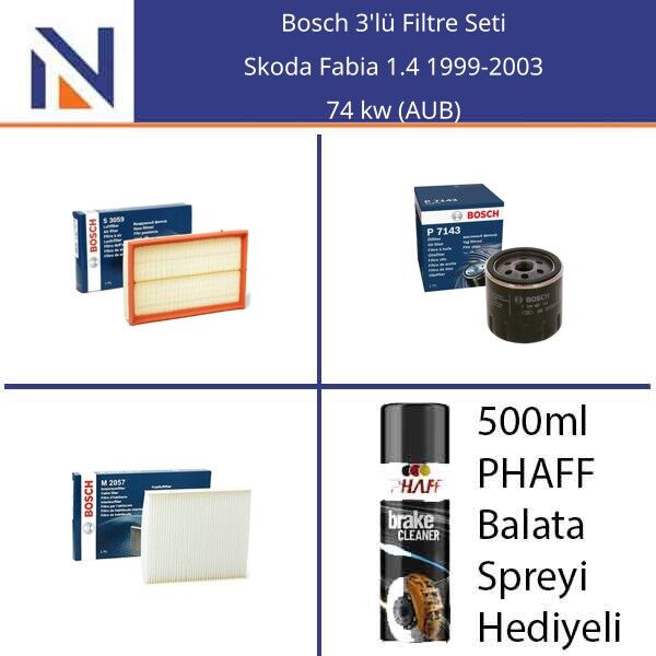 Skoda Fabia 1.4 1999-2003 Bosch 3'lü Filtre Seti