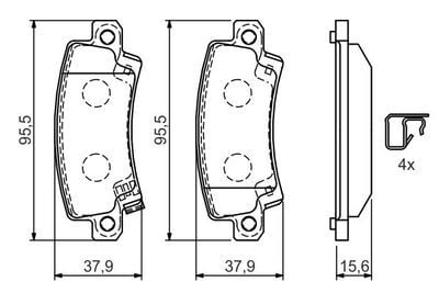 Toyota Corolla 1.4 2001-2007 Bosch Arka Balata NETPAR23816 (4ZZ)