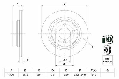 BMW 1 E87 120i 2.0 2007-2011 Bosch Arka Disk 300mm 2 Adet