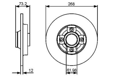Citroen C4 Picasso 1.6THP 2010-2013 Bosch Arka Disk Rulmansız 2 Adet (5FV)