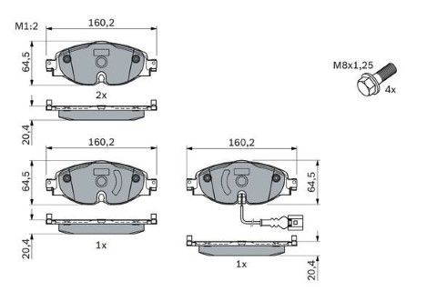 Audi A3 1.6TDI 2013-2019 Bosch Ön Balata NETPAR25086