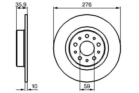 Alfa Romeo 156 1.6TS 2002-2005 Bosch Arka Disk 276mm 2 Adet