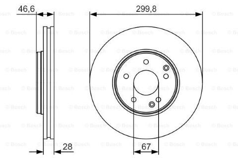Mercedes C Serisi (203) C320CDI 3.0 2004-2007 Bosch Ön Disk 300mm 2 Adet