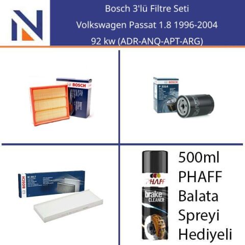 Volkswagen Passat 1.8 1996-2004 Bosch 3'lü Filtre Seti