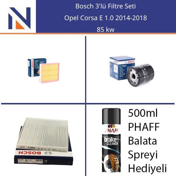 Opel Corsa E 1.0 2014-2018 Bosch 3'lü Filtre Seti