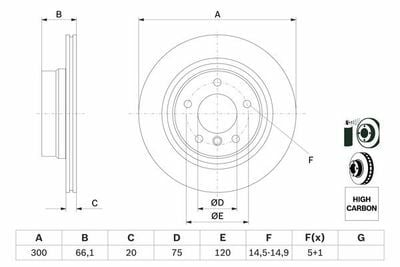 BMW 1 E87 118i 2.0 2007-2011 Bosch Arka Disk 300mm 2 Adet