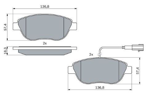 Fiat Doblo 1.6MJ 2010-2020 Bosch Ön Balata NETPAR23708