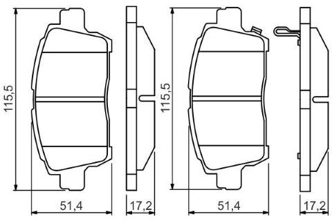 Toyota Yaris P1(99-05) 1.0 1999-2005 Bosch Ön Balata 23510 NETPAR2367 (1SZ)