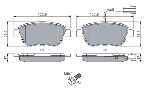 Fiat 500C 1.2 2009-2020 Bosch Ön Balata NETPAR23705