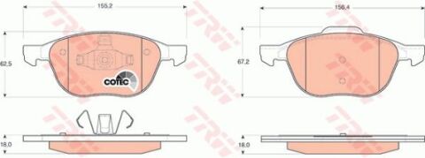 Ford Transit Connect 1.5TDCi 2015-2023 TRW On Balata NETPAR23723