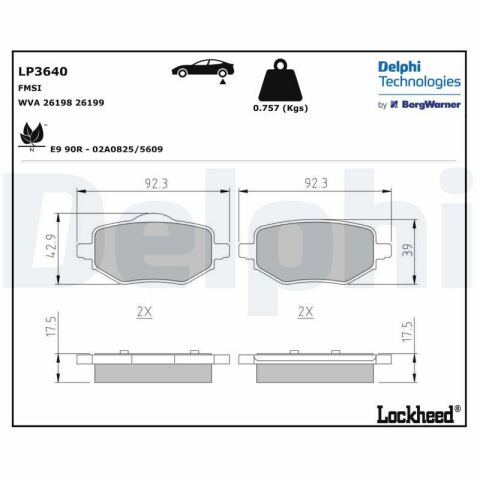 Peugeot 208 1.2 PureTech 2019-2023 Delphi Arka Balata NETPAR26198