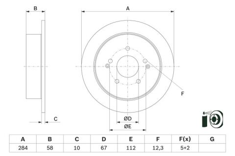 SsangYong Torres 1.5GDI 2022-2024 Bosch Arka Disk 2 Adet