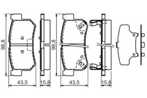 SsangYong Korando Sports 2.0D 2011-2018 Bosch Arka Balata 23673 NETPAR4237