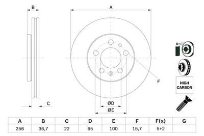 Volkswagen Polo 1.9TDI 2001-2005 Bosch Ön Disk (256 mm) 2 Adet