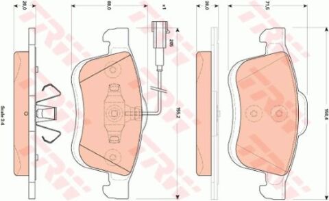Fiat Doblo 1.6MJ 2010-2020 TRW Ön Balata