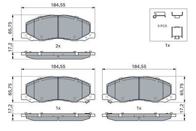 Opel Insignia A 2.0CDTI 2008-2017 Bosch Ön Balata NETPAR24418