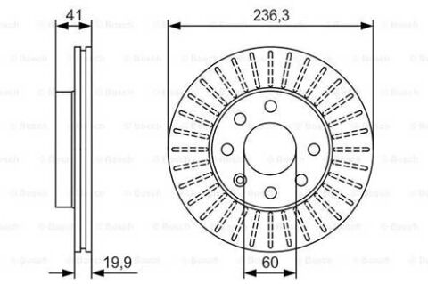 Chevrolet Aveo 1.2 2006-2011 Bosch Ön Disk 236mm 2 Adet (B12D1-B12S1-F12S3)
