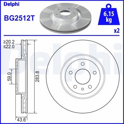 Fiat Egea 1.3MJ 2015-2025 Delphi Ön Disk 284mm 2 Adet