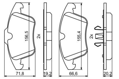 Volvo S60 2.0 D5 2015-2018 Bosch Ön Balata NETPAR24123 (D420T11)