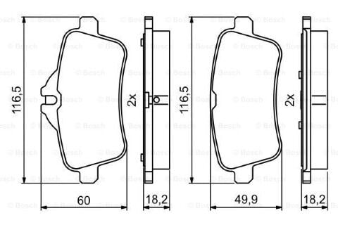 Mercedes A Serisi (176) A45 AMG 2.0 2013-2018 Bosch Arka Balata NETPAR25215