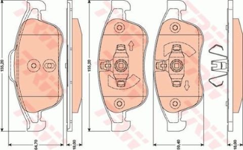 Renault Grand Scenic 3 1.5dCi 2009-2016 TRW Ön Balata NETPAR1789