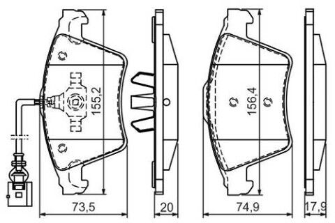 Volkswagen Touareg 2.5TDI 2003-2010 Bosch Ön Balata NETPAR23749 (BAC-BLK-BPD-BPE)