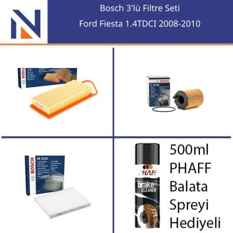 Ford Fiesta 1.4TDCI 2008-2010 Bosch 3'lü Filtre Seti