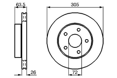 Jeep G. Cherokee (WJ) 4.7 1998-2004 Bosch Ön Disk 305mm 2 Adet