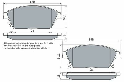 Opel Astra J 1.4 2009-2016 Bosch Ön Balata NETPAR25034