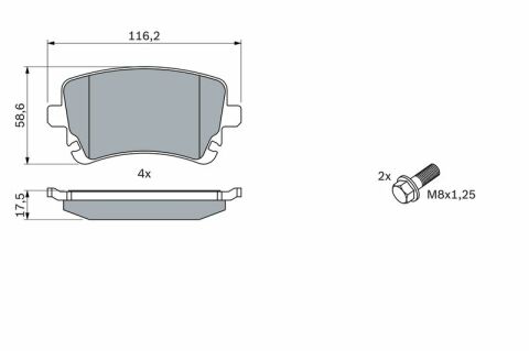 Volkswagen Caravelle T5 2.0TDI 2009-2015 Bosch Arka Balata NETPAR23326