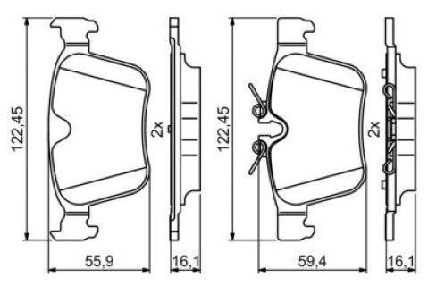Volvo XC60 2.0 B4 2020-2024 Bosch Arka Balata NETPAR22141