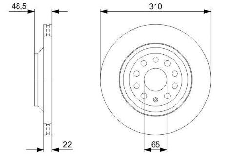 Audi A3 30TDI 1.6 2018-2020 Bosch Arka Disk (310 mm) 2 Adet (DGT)