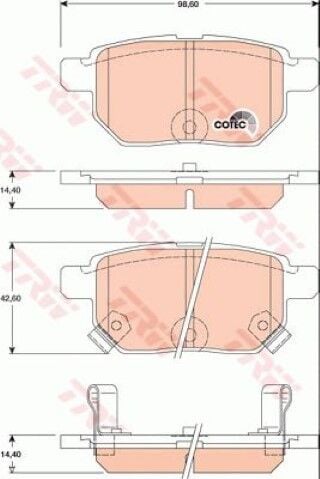 Toyota Yaris P9 (05-11) 1.0 VVTi 2005-2011 TRW Arka Balata