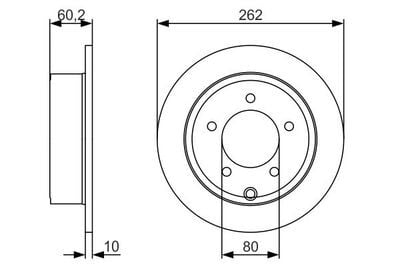 Jeep Compass 2.0CRD 2006-2011 Bosch Arka Disk 262mm 2 Adet