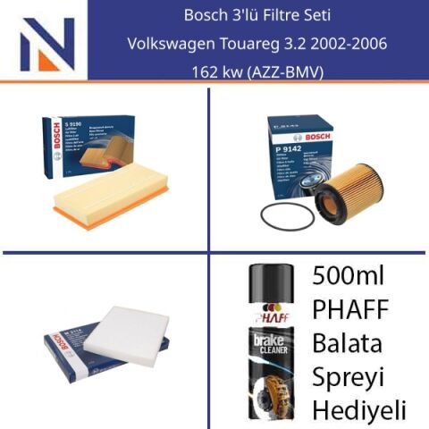 Volkswagen Touareg 3.2 2002-2006 Bosch 3'lü Filtre Seti