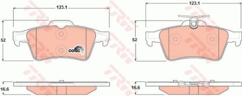 Jaguar XJ 2.7D 2005-2010 TRW Arka Balata NETPAR23482