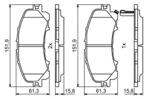 Nissan X-Trail 1.6dCi 2014-2020 Bosch Ön Balata 25910 NETPAR4821 (R9M)