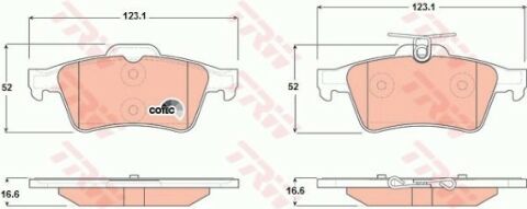 Ford Tourneo Connect 1.6TDCi 2013-2017 TRW Arka Balata NETPAR23482