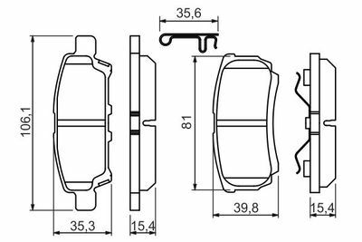 Mitsubishi Lancer 1.6 2003-2017 Bosch Arka Balata NETPAR24014