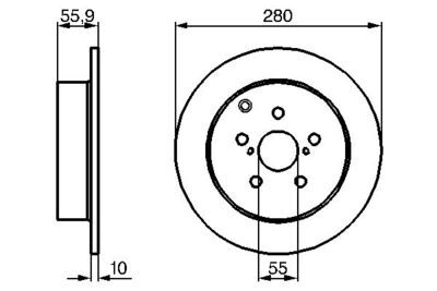 Toyota Avensis T25 (03-08) 1.6 2003-2008 Bosch Arka Disk 2 Adet (3ZZ)