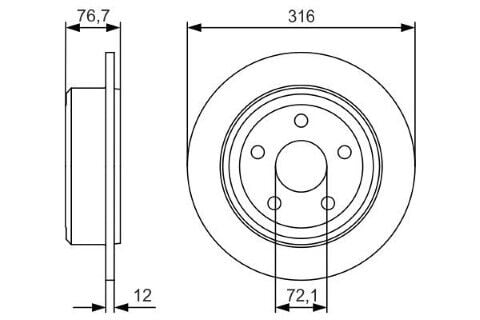 Jeep Wrangler (JK) 2.8CRD 2007-2017 Bosch Arka Disk 2 Adet