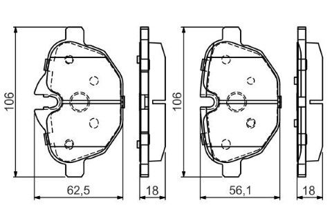 BMW 5 F10 525d xD 2.0 2011-2016 Bosch Arka Balata NETPAR24561