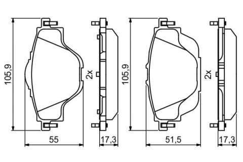 Opel Grandland X 1.2 2017-2021 Bosch Arka Balata NETPAR25827